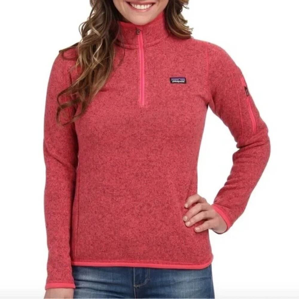 Patagonia Better Sweater 1/4 Zip Women Size S Pink/Salmon